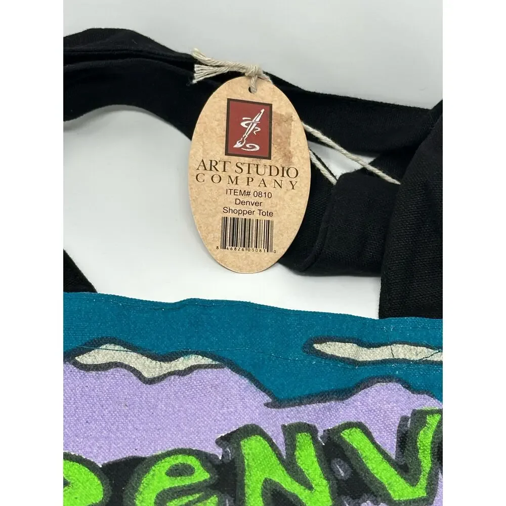 Art Studio Company NEW Denver Shopper Artsy Scenic Canvas Reusable Tote Bag